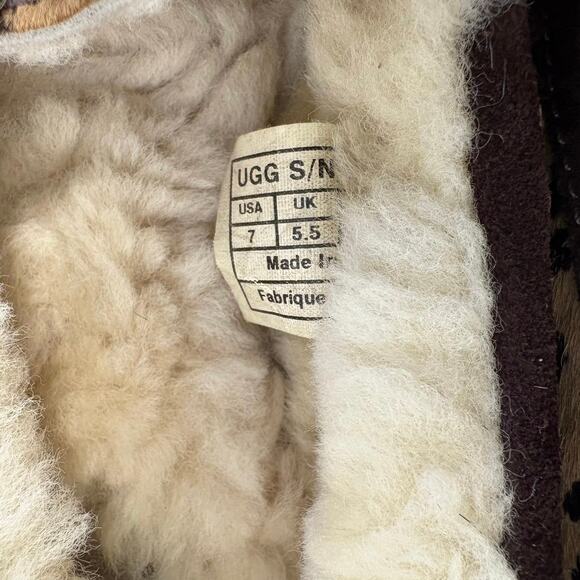 UGG Ansley Leopard Spot Calf Hair Slipper Women’s Size 7 - Picture 14 of 16